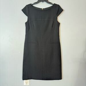 Vince Camuto Women's Black Cap Sleeve Sheath Dress Size 6 Classic Work Evening
